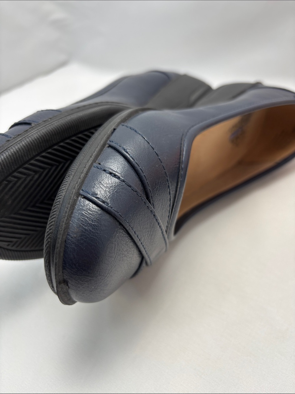 Life Stride Memory Foam Women 8.5 Navy Leather Slip-On Ballet Flats#410 - Picture 8 of 14